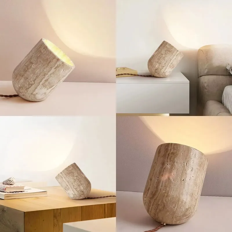 Lighting Decor For Living Room - Modern Bedroom Travertine Floor Lamp Natural