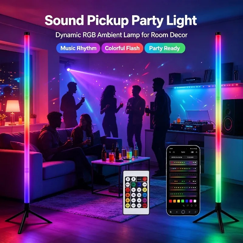 Lighting Decor For Home - 2PCS 120CM RGB Floor Lamp, Sound