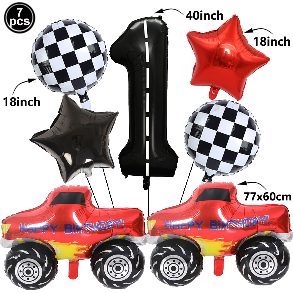 1set Monster Truck Balloons 40 - đánh giá và giá Lighting Mcqueen Birthday Decor