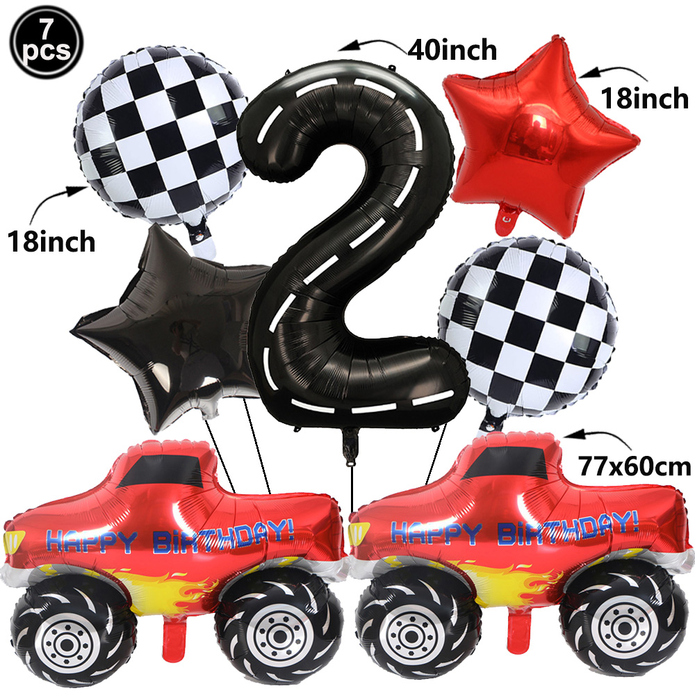 1set Monster Truck Balloons 40 - đánh giá và giá Lighting Mcqueen Birthday Decor