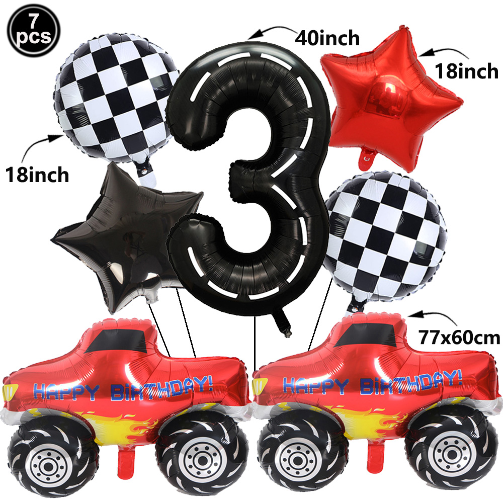 1set Monster Truck Balloons 40 - đánh giá và giá Lighting Mcqueen Birthday Decor