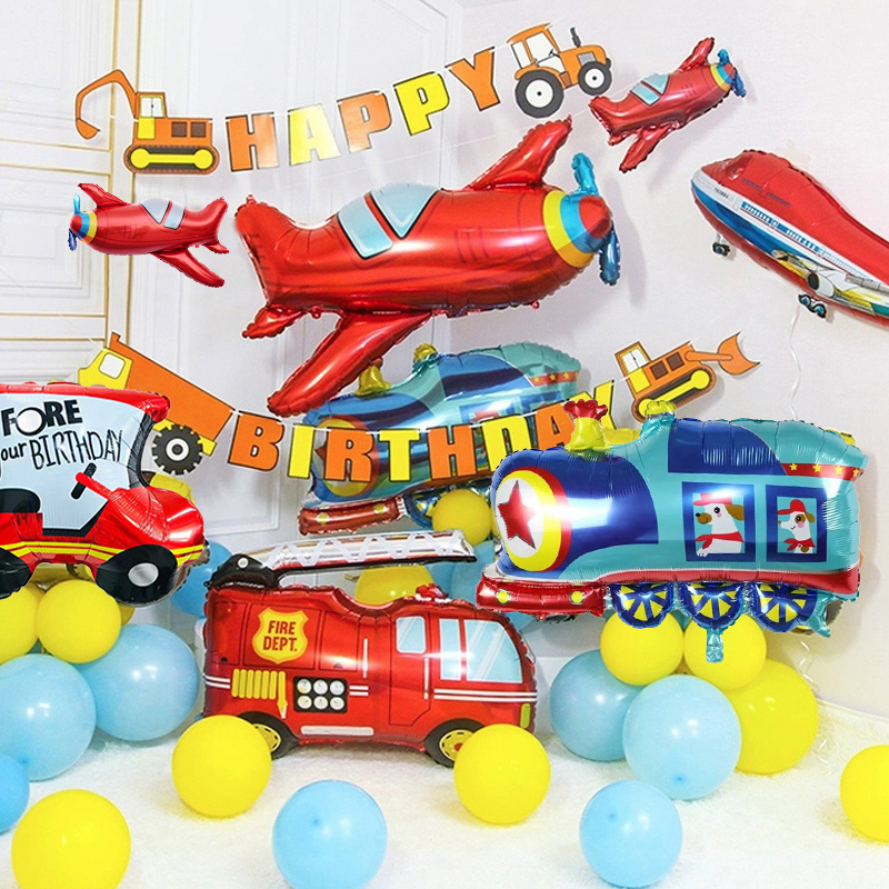 Airplane Car Foil Helium Ballo - đánh giá và giá Lighting Mcqueen Birthday Decor