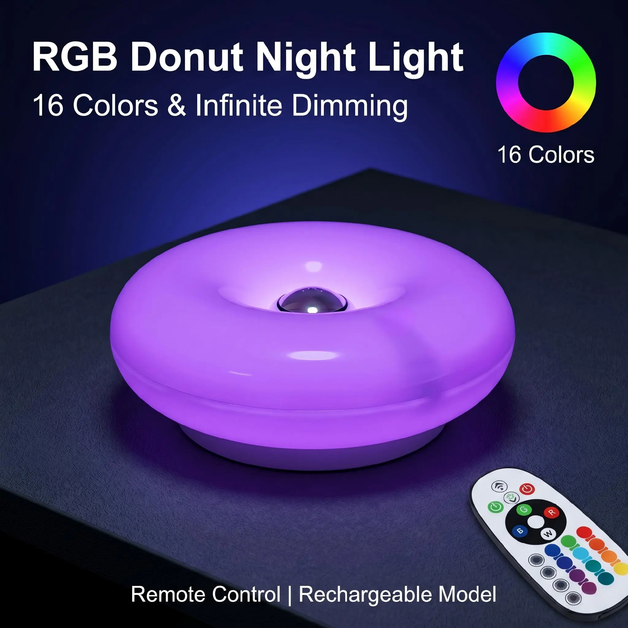RGB Donut Lamp,Plug-in Bedside - đánh giá và giá Ambient Lighting Decor For Room