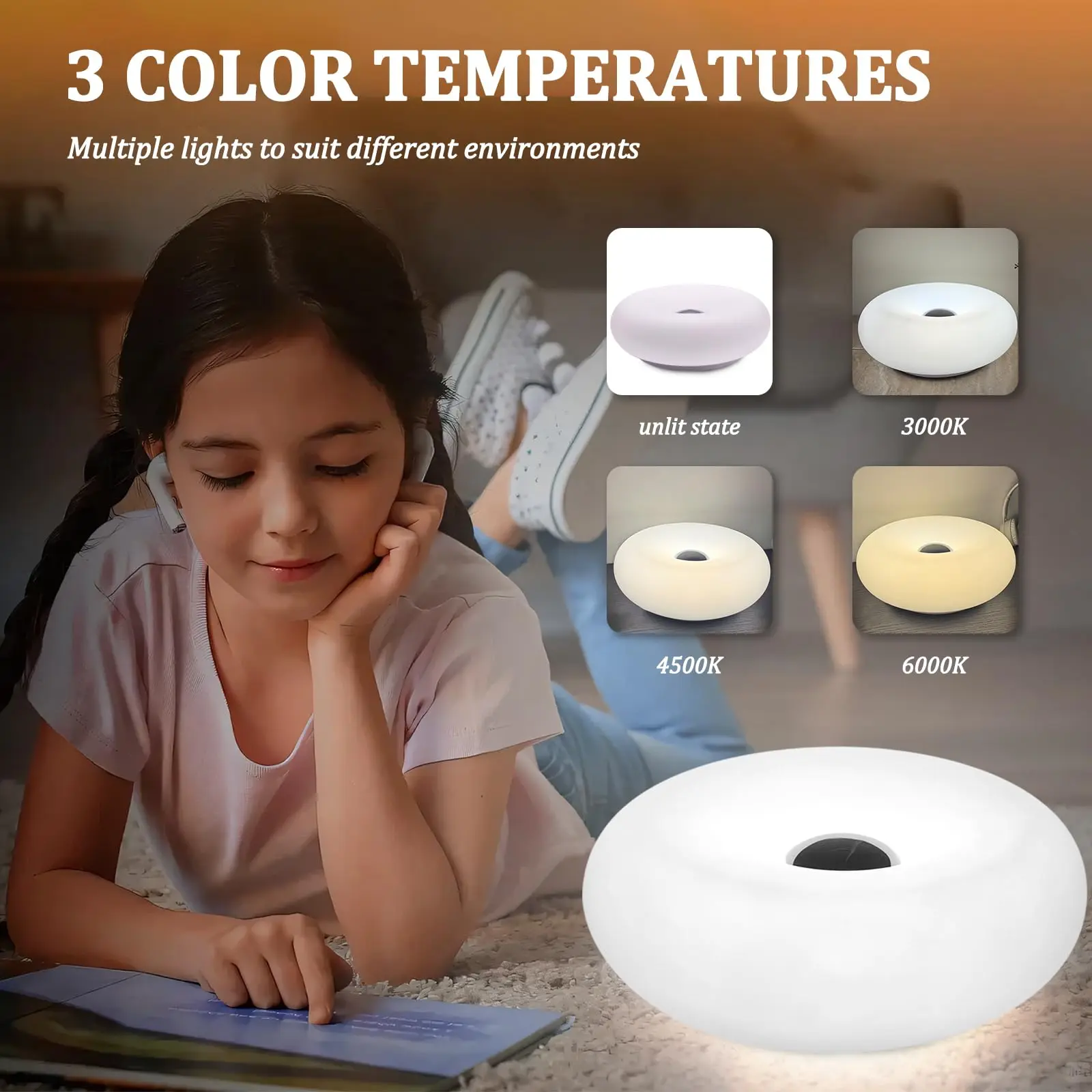 RGB Donut Lamp,Plug-in Bedside - đánh giá và giá Ambient Lighting Decor For Room