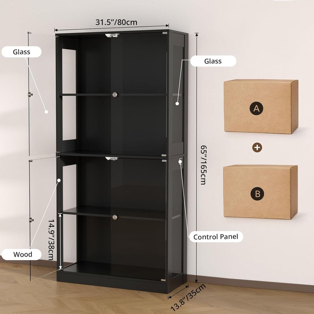 65 Glass Door Display Cabinet, - đánh giá và giá Lighting & Home Decor Studio Photos