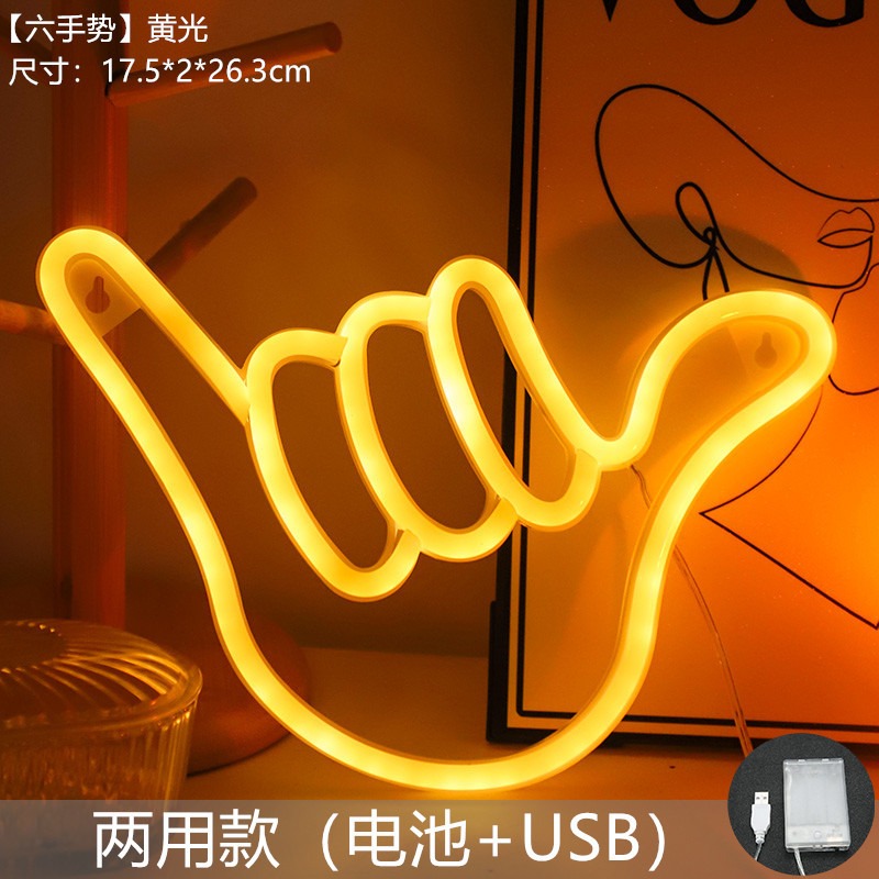 LED Neon Sign Peace Hand Win V - đánh giá và giá Ok Lighting Decor