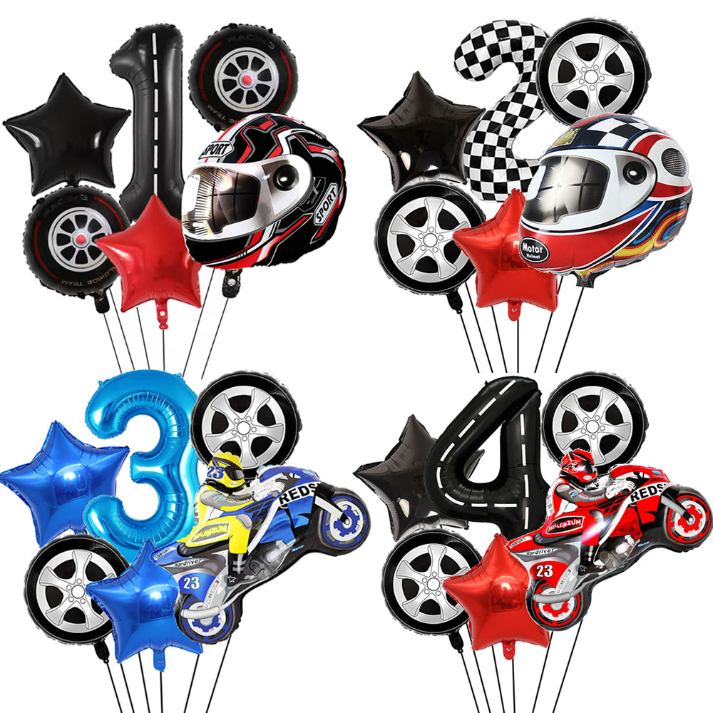 Racing Motorcycle Balloon Set  - đánh giá và giá Lighting Mcqueen Birthday Decor