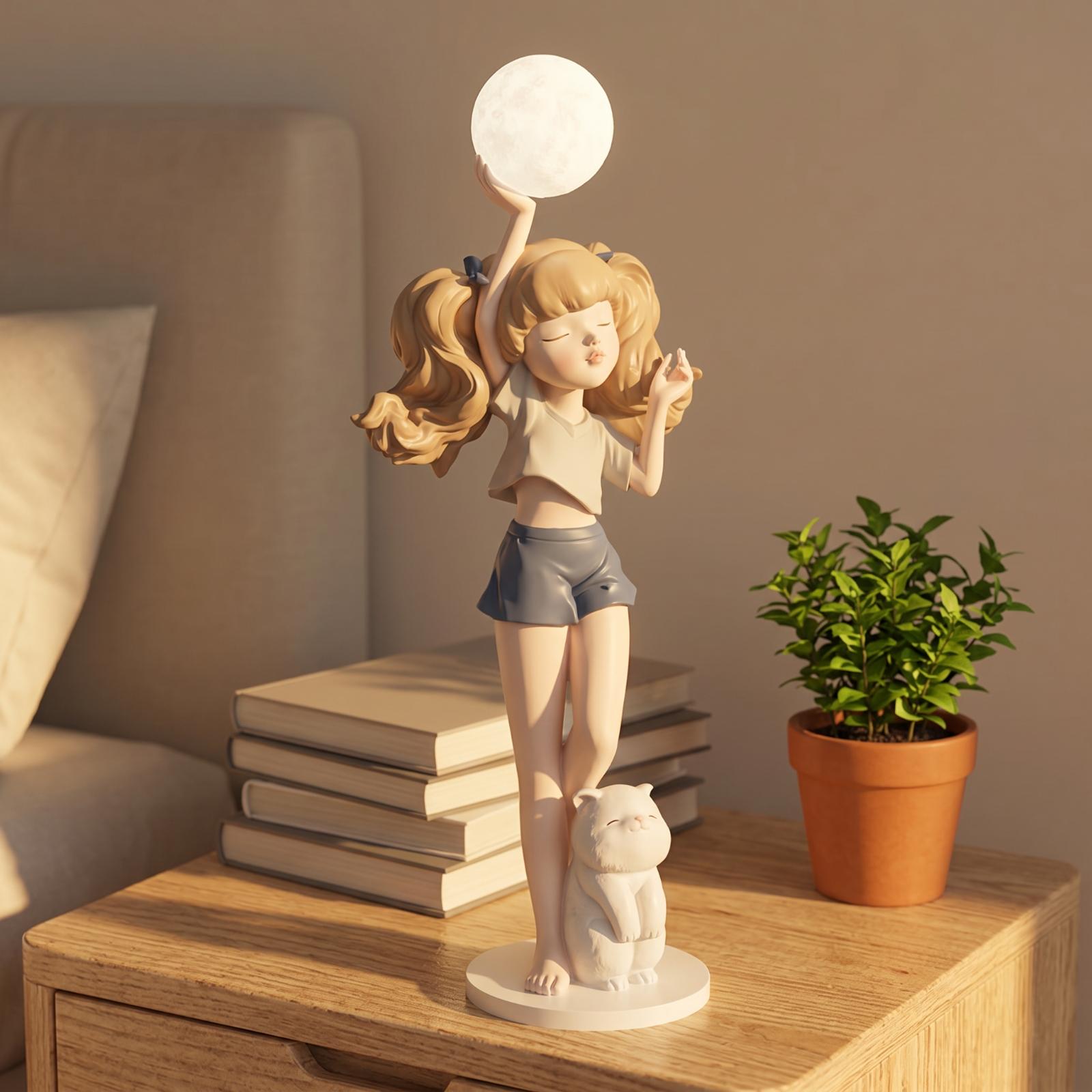 Elegant Girl Figurine Lamp wit - đánh giá và giá Ambient Lighting Decor For Room