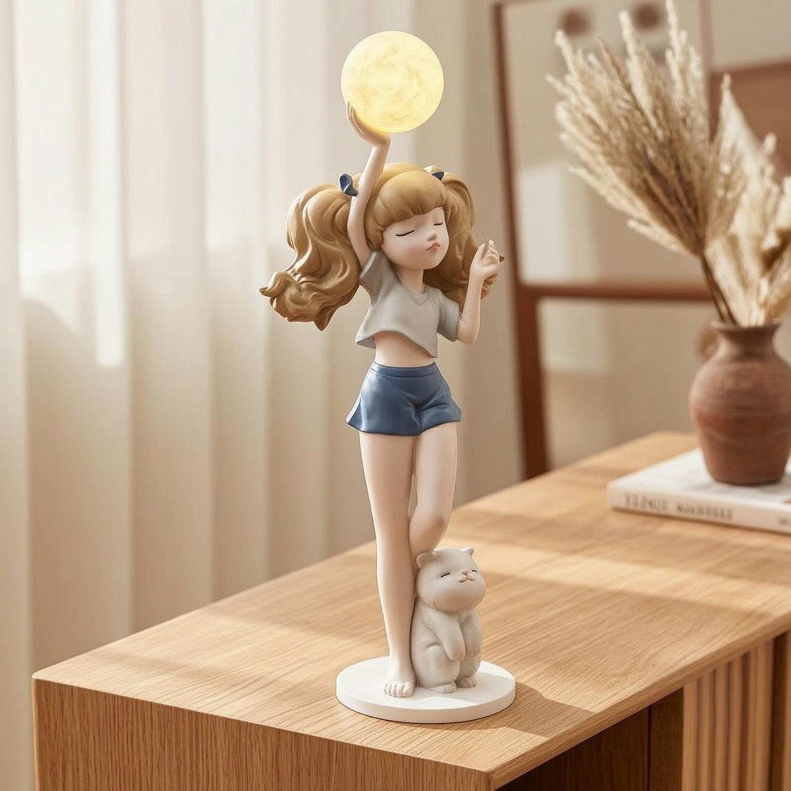 Elegant Girl Figurine Lamp wit - đánh giá và giá Ambient Lighting Decor For Room