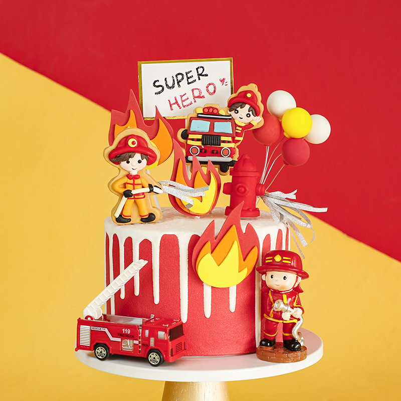 Fire Heroes Birthday Cake Deco - đánh giá và giá Lighting Mcqueen Birthday Decor