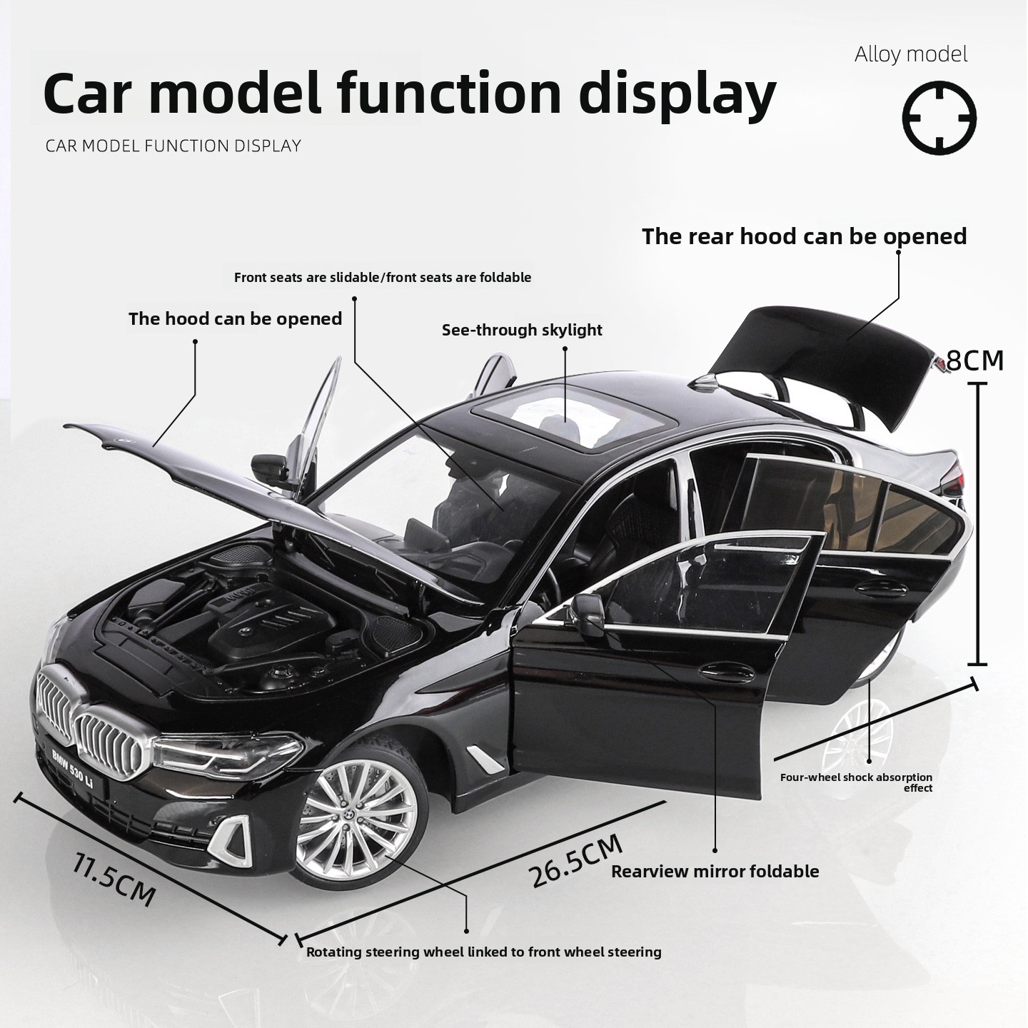 OK 1:18 BMW 530li alloy car mo - đánh giá và giá Ok Lighting Decor