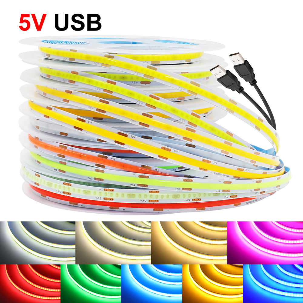 DC 5V COB LED Strip Light 320L - đánh giá và giá Decor Lighting Hours