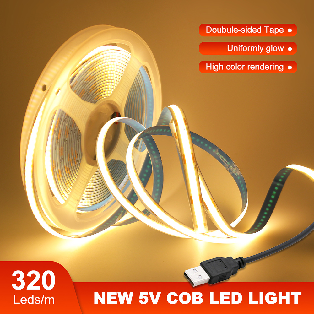 DC 5V COB LED Strip Light 320L - đánh giá và giá Decor Lighting Hours
