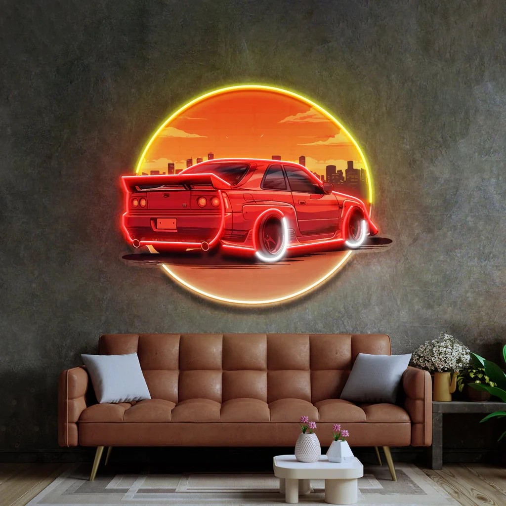 Stylish Sunset Car Neon Wall S - đánh giá và giá Bathroom Lighting Decor Ideas