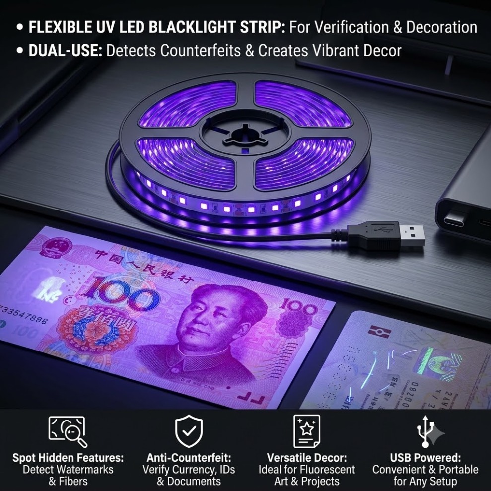 UV LED Strip SMD2835 DC5V 395- - đánh giá và giá Decor Lighting Hours