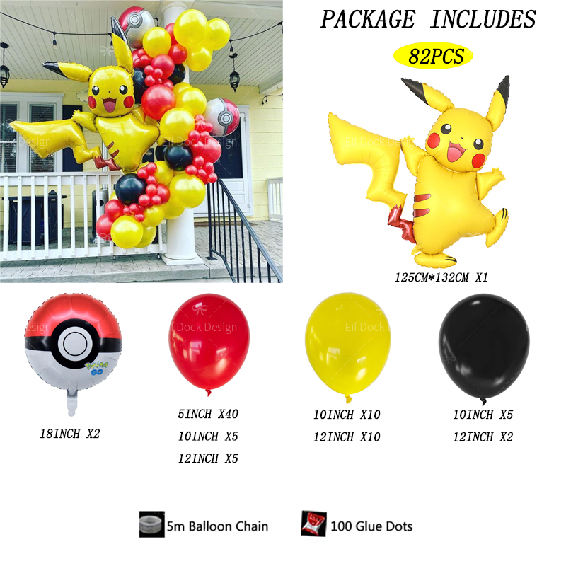 1set Cartoon Pokemon Large Pik - đánh giá và giá Lighting Mcqueen Birthday Decor